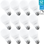Luxrite A19 LED Light Bulb 60W Equivalent, 5000K Daylight White Dimmable, 800 Lumen, Standard LED Bulb 9W, E26 Base, Energy Star, Enclosed Fixture Rated, Perfect for Lamps and Home Lighting (12 Pack)