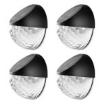 Solar Power Fence Decorative Post Lights Outdoor Sensor Lamp Deck Lighting Wireless Waterproof Wall Light with Auto on/off Night Dawn for Patio Garden Pathway Driveway Villas Back Yard Stairs (4 pack)