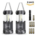 BOLUN Camping Lantern 2 Pack Portable Outdoor COB LED Hand Held Flashlights Collapsible Gear Equipment for Hiking Hunting Fishing Emergencies Outages