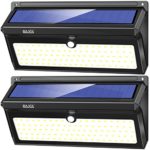 BAXIA TECHNOLOGY LED Solar Lights, Solar Motion Sensor Lights With Wide Angle, Upgraded Waterproof Super Bright Security Solar Wall Lights for Outdoor Garden, Front Door, Yard, Fence [2 Pack]