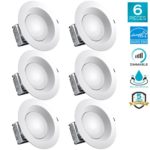 Luxrite 8 Inch LED Recessed Lighting Kit with Junction Box, 25W, 3000K Soft White, Dimmable LED Downlight, 2000 Lumens, 120V-277V, Airtight & IC Rated, Wet Location, ETL and Energy Star (6 Pack)