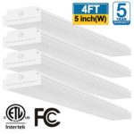 FaithSail 4FT LED Wraparound 40W Wrap Light, 4400lm, 4000K Neutral White, 4 Foot LED Shop Lights for Garage, 4′ LED Light Fixtures Ceiling Mount Office Lights, Fluorescent Tube Replacement, 4 Pack