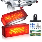 KASLIGHT Led Submersible Trailer Light Kit, IP68 Low Profile Led Waterproof Boat Trailer Lights Rectangular, Sealed Stop Turn License Brake Tail Lights For Trailer Boat Truck Marine Under 80″