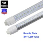 360 Degree T8 T10 T12 4ft 28w R17D/HO Base JESLED Light, led Outdoor Tubes for Double Sided Signs 6000K Cool White Clear Cover (12-Pack)