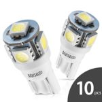 Marsauto 194 LED Light Bulb 6000K 168 T10 2825 5SMD LED Replacement Bulbs for Car Dome Map Door Courtesy License Plate Lights (Pack of 10)