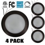 15W 7.5” Dimmable LED Disk Light,Flush Mount Ceiling Fixture,LED Ceiling light ,LED Downlight (120W Replacement), Soft White, ENERGY STAR, Installs into Junction Box Or Recessed Can,1200Lm3000K4PK(O)