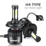 ALUNAR H4 LED Headlight Bulbs Car Head light Assemblies Hi/Lo Dual Beam 9003 HB2 72W 8000LM Auto Headlamp COB Chips All-in-one Conversion Kit Infitary Replace for Halogen HID (H4 Hi/Lo Black)