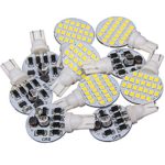 10 x Super Bright T10 921 194 Soft White 4.8w RV,Trailer,Camper Interior 24-3528 SMD Boat,landscaping,Wedge LED Light Bulb lamp DC 12V (Pack of 10)