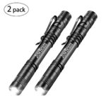 LED Flashlight, Tactical Pen Light with Super Bright 120 Lumen Pen Flashlight,Compact and Lightweight,Waterproof Powered By 2AAA Batteries By Jowbeam (White Pen Flashlight 2 Packs)