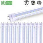 Sunco Lighting 10 Pack – T8 LED Tube Light 4ft 48″,18W, 5000K Daylight, 2,000 Lumens, Bypass Ballast Fluorescent Replacement Light Lamp UL DLC Plug Play, 2 Sided Connection