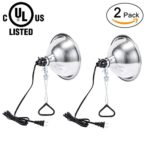 Simple Deluxe 2-Pack Clamp Lamp Light with 8.5 inch Aluminum Reflector up to 60 Watt E26 (No Bulb Included) 6 Feet Cord UL Listed