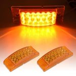 Catinbow 2Pcs 6×2 Inch Amber Side Marker Light White Lens 20 LED Rectangle Fender Marker Light Turn Signal Light High Low Brightness Marker Light