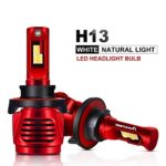 LED Headlight bulbs, Rigidhorse H13 High/Low Beam(9008) 60W 8000LM OSRAM LED Chip Headlight Bulbs Conversion Kit 6500K Cool White Fit For Car/Motorcycle, 1 Year Warranty