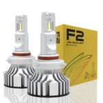 Alla Lighting D-CR F2 Newest Version 9000 Lumens 9012 HIR2 HIR2LL Extremely Super Bright Cool White High Power Mini LED Headlight Bulbs All-in-One Conversion Kits Headlamps
