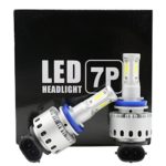 Ralbay H11(H8,H9) Socket Car LED Headlight Bulbs 90w 12000lm Super Bright Conversion Kit 3-Sides COB Chip 6500K Cool White Light Lamp with Cooling Fan