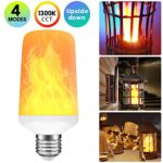 [4 Pack] LED Flame Effect Light Bulbs with 4 Lighting Modes and Upside-Down Feature, E26 Standard Base Fire Light Bulbs for Illumination and Decoration