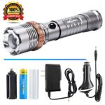 Rechargeable Flashlight LED Flashlight With AC+Car Charger+18650 Battery