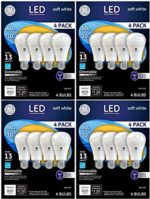 GE Lighting 67615 Dimmable LED A19 Light Bulb with Medium Base, 10-Watt, Soft White, 16-Pack