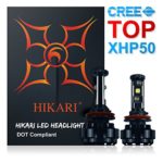 HIKARI LED Headlight Bulbs Conversion Kit -H11(H8,H9),CREE XHP50 9600lm 6000K Cool White,Two Yr Warranty