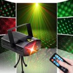 LED Disco DJ Party Laser Lights, Sibaok Mini Auto Flash 7 RG Color Stage Strobe Lights Sound Activated for Parties Room Show Birthday Party Wedding Dance Lighting with Remote Control, Black