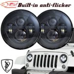 SPL Classic 7” Inch Daymaker LED Headlights for Jeep Wrangler 97-2017 JK TJ LJ Hummber H1 H2(Black Pair)
