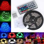 3528 60 lights 5M RGB LED is not waterproof +44 key controller + single head DC female head SMD string lights, camping sensor motion warm light for switch Kitchen led lights (Colorful)