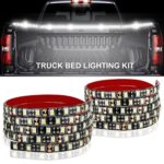 Leeleberd Truck Bed Lights Strip, 2PCS 60” LED Cargo Waterproof Led Light 12V Truck Kit With On-Off Switch Fuse 2-Way Splitter Cable for Jeep Pickup Truck RV SUV (White)