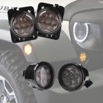 Xprite Smoke Lens Yellow LED Front Replacement Turn Signal Light & Fender Side Marker Light Assembly for 2007-2018 Jeep Wrangler JK JKU