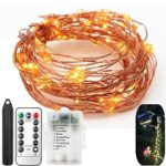 String Fairy Lights,6 Six-Ft Strands,20 Warm White LEDs per strand(120 total),Flexible Copper Wire for Glowing Watering Can with Light,Waterproof,Battery Operated,8 Modes Remote Control with Timer