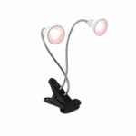 14W LED Grow Light, New Dual Head Desk Clip Lamp Warm White Light with Swivel 360 Degree Adjustable Gooseneck and Only One Switch, Warmwhite Comfortable Light for Indoor Plants at Home and Office