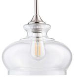 Ariella Ovale LED Kitchen Pendant Light Fixture – Brushed Nickel – Linea di Liara LL-P322-LED