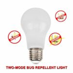 GLOUE Updated LED 60 Watt Equivalent Lightbulb E26 Base A19 Mosquito Repellent Lamp, Liquid Cooled Breakproof Light Bulbs Bug Zapper Two-Modes Non-Dimmable, yellow