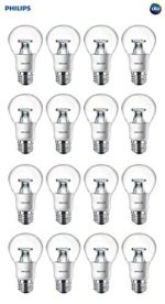 Philips LED Non-Dimmable A19 Clear Light Bulb: 800-Lumen, 2700-Kelvin, 8.5-Watt (60-Watt Equivalent), E26 Base, Soft White, 16-Pack (Clear)