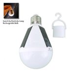 Portable Solar Power LED Bulb Indoor Outdoor Rechargeable Emergency Lights Waterproof Hanging Camping Lamp (E27 Screw-Socket Finger Hold Switch)