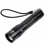 USTEK 1000 Lumen Professional Tactical Flashlight Super Bright CREE LED with High/Low/Strobe Adjustable Focus 3 Modes Waterproof and dustproof IP55, Mini Zoomable Flashlights,with Rechargeable Battery