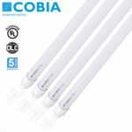Cobia LED T8|T10|T12 Retrofit Tube Light Bulbs, 18W (40W equivalent) 4FT, Single End Power, Easy Ballast Bypass Installation, 2000 Lumens, Frosted Cover, UL, DLC Qualified, Pack of 4, 5000K (Daylight)