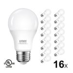 LVWIT A19 LED Light Bulb E26 Base，8.5W(60W Equivalent) 5000K Daylight 800 Lumens，Non-dimmable，5 Year Warranty, UL-Listed，Pack of 16