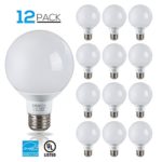 12 Pack 5W (40W Equiv.) G25 LED Bulb, Globe Vanity Light, Daylight 5000K, Medium E26 Base, UL & Energy Star Listed Omnidirectional Bulb for Pendant, Dressing Room, Vanity Strip