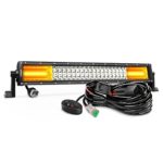 Nilight LED Light Bar 22Inch 270W White & Amber Flash Triple Row 13500LM Flood Spot Combo Led Bar Off Road Lights for Trucks with Wiring Harness Kit,2 Years Warranty