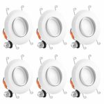 Luxrite 5/6 Inch Gimbal LED Recessed Light, 15W, 3000K Soft White, Dimmable LED Downlight, 1010 Lumens, Energy Star & ETL Listed, CRI 90, Damp Location – Adjustable Recessed Lighting (6 Pack)
