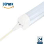Zoopod T8 LED 4FT Tube Light, 18W (40W-50W Equiv.), Single-End Powered, Shatterproof, T8 Fluorescent Replacement, 6500K, Clear,Milky, Garage, Warehouse (Milky, 30)
