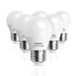 Aooshine A15 LED Bulbs 6 Watts, 60 Watts Globe Light Bulb Equivalent, Soft Warm White 2700K, E26 Standard Screw Base 600 Lumens A15/G45 Shape Decorative Edison Home Lighting Non-Dimmable (Pack of 6)