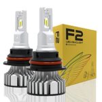 Alla Lighting D-CR F2 Newest Version 9000 Lumens Extremely Super Bright Cool White High Power SUPER Mini LED Headlight Bulb All-in-One Conversion Kits Headlamps Bulbs Lamps (9007/HB5)