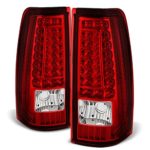 03-06 Chevy Silverado 04-06 GMC Sierra Pickup Truck Red Clear G2 LED Tail Lights Brake Lamps Pair