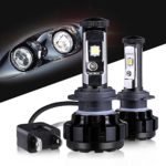 LED Headlight Bulbs H7 All-in-One Conversion Kit, CREE Chips 12000 Lumens (6000K Cool White) Anti-flicker Beam, HID or Halogen Headlight Replacement by Max5
