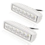 KAWELL Slim 18W 6.2″ DC 9-32V 6500K 1170LM 90 Degree LED Light Bar for ATV Jeep boat suv truck car atvs light Off Road Waterproof Led Work Flood Light Bar (2 Pack Flood White)