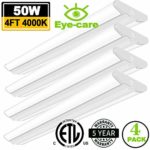 AntLux 4FT LED Wraparound Light Fixture 50W Ultra Slim LED Shop Lights for Garage, 5600 Lumens, 4000K Neutral White, 4 Foot Flush Mount Office Ceiling LED Wrap Light for Workshop Kitchen, 4 Pack