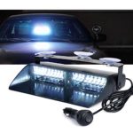 Xprite White 16 LEDs High Intensity LED Law Enforcement Emergency Hazard Warning Strobe Lights For Interior Roof / Dash / Windshield With Suction Cups