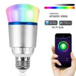 Shellbox Smart Light Bulb, Led WiFi Bulb, Multicolored Led Bulbs Dimmable Smartphone Controlled 60W Equivalent(10W) RGB LED Bulb,Work with Amazon Alexa,Google Assistant(E26/E27/B22)