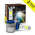 LED Headlight Bulbs H11 Headlamp bulb All-in-One Conversion Kits 6000K Cool White 8000LM 72W Extremely Super Bright COB Chips Fog Light Halogen Headlight Replacement Bulb- Pack of 2